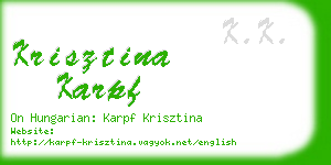 krisztina karpf business card